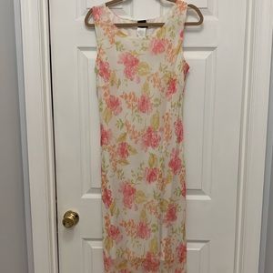 Spring Floral Dress - Limed/Pleats